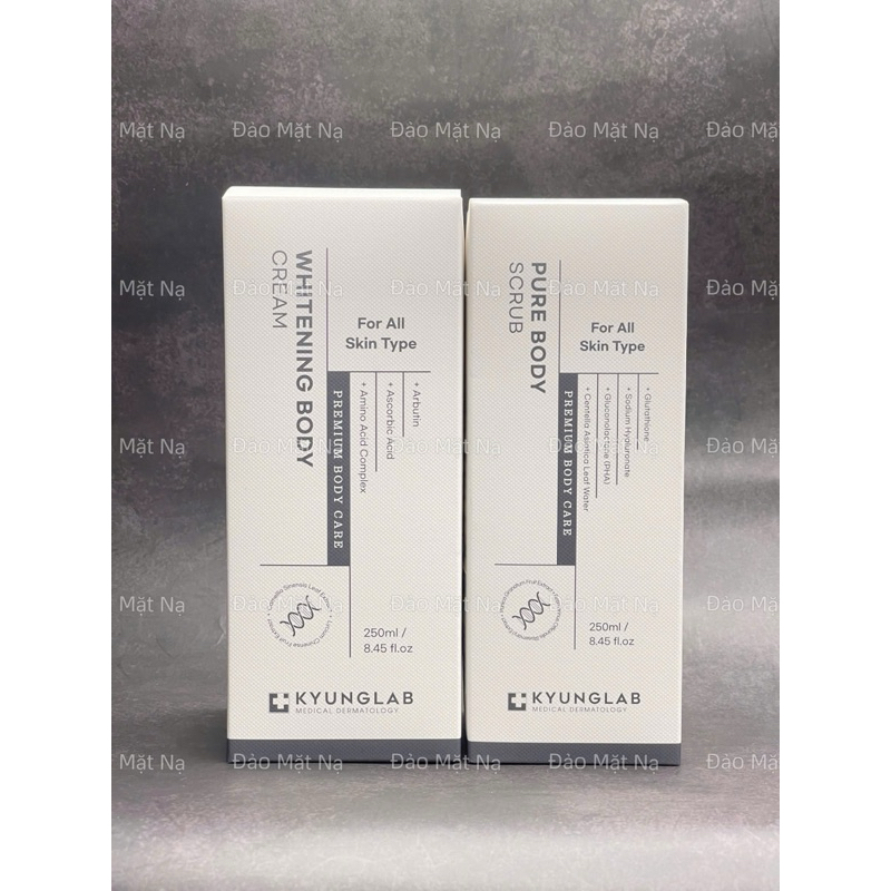 (ĐMN) Bộ Body Premium Kyunglab: Kem dưỡng trắng body Whitening Body Cream 250ml - Tẩy Da Chết Pure B