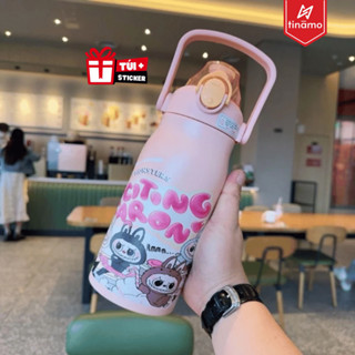 Bình giữ nhiệt Labubu có quai xách, dung tích 800ml, Inox 304 cao cấp TINAMO