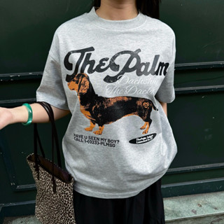 CHÍNH HÃNG - Áo Chó Lạp Xưởng - Áo Thun Xám tiêu Form Boxy UNISEX "DACHSHUND" - ThePalm