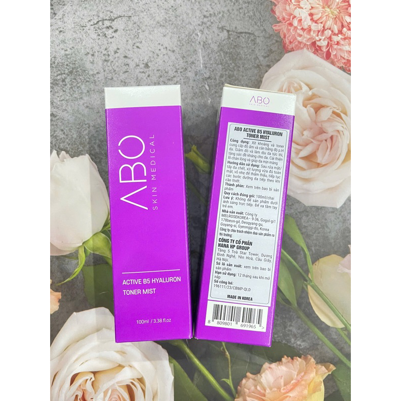 XỊT KHOÁNG CẤP ẨM PHỤC HỒI - TONER 2IN1 ABO ACTIVE B5 HYALURON TONER MIST