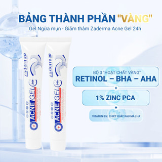  Gel bôi mụn Zaderma Ance Gel 24h cải thiện tình trạng mụn hỗ trợ giảm thâm 