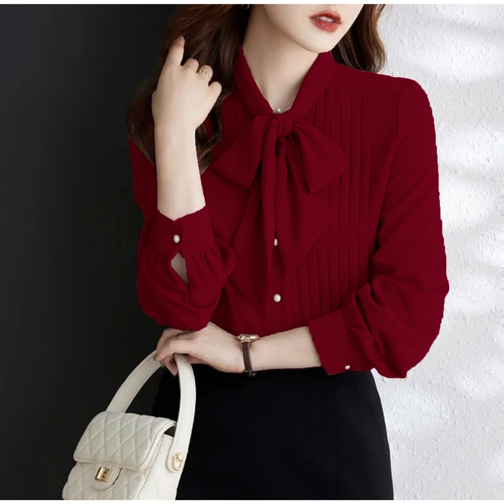 Áo Kiểu Chuỗi Ngọc Tay Dài Sang Chảnh💕𝑭𝑹𝑬𝑬𝑺𝑯𝑰𝑷💕[Giá gốc tận xưởng] ÁO KIỂU NỮ CÔNG SỞ | BigBuy360 - bigbuy360.vn