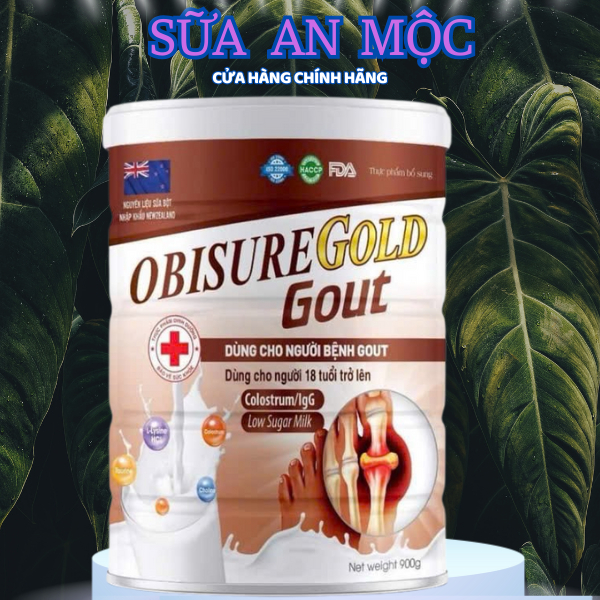 Sữa Bột Obisure Gold Gout 900g - Hỗ Trợ Giảm Đau Gout, Tăng Cường Sức Khỏe & Bảo Vệ Khớp