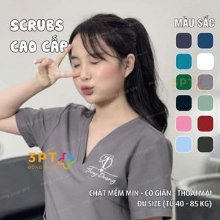 Bộ scrubs cổ tim, đồng phục Spa, Y tế, Phòng khám, quần áo phẫu thuật Bác Sĩ, Điều Dưỡng, Dược Sĩ
