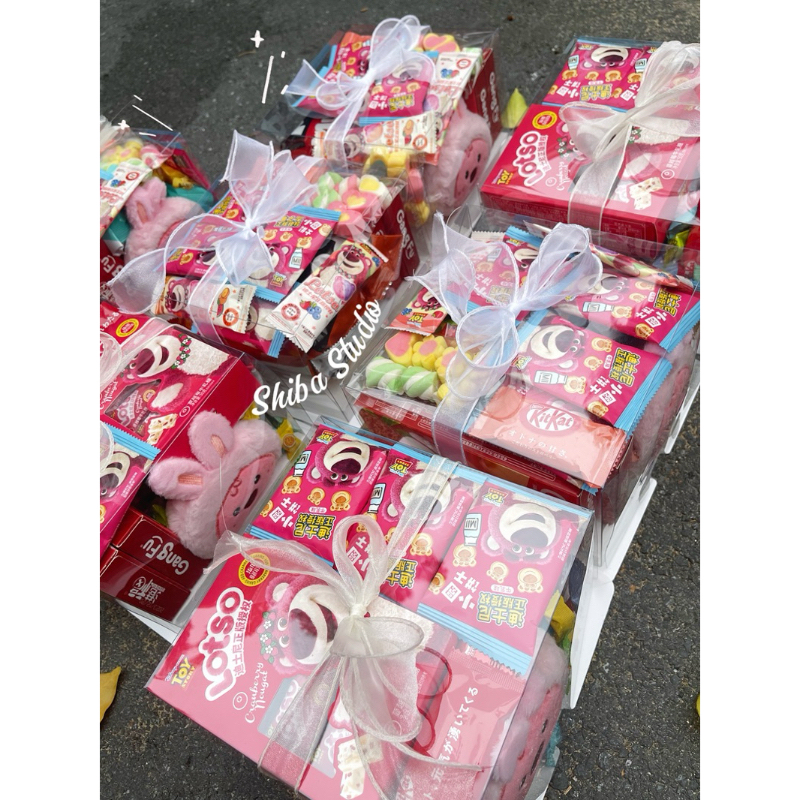 18x18x13cm ĐỌC KĨ quà gấu dâu bánh kẹo mẫu mới có kèm loopy gấu bông đọc kĩ mô tả