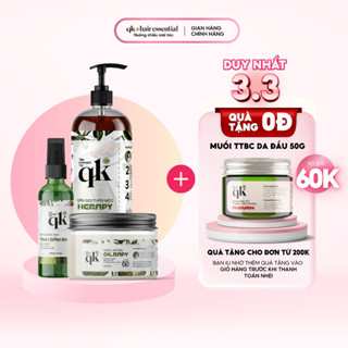 [Tiết kiệm] DẦU GỘI, DẦU XẢ VÀ TINH DẦU BƯỞI HANDMADE QK | Chăm sóc tóc cơ bản kích mọc tóc làm sạch giảm gàu suôn mượt