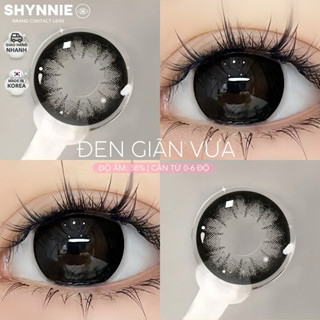 🖤(GIÁ 1 CẶP - CẬN TỪ 0-6 ĐỘ) - Lens BLACK kính áp tròng màu đen 14.3MM giãn vừa tự nhiên - SHYNNIE LENS 🐰