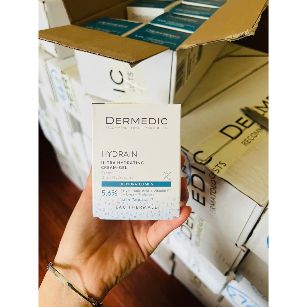 Kem dưỡng Dermedic Hydrain3 Hialuro Cream-Gel với HA cấp âm cho da khô mất nước 50GR