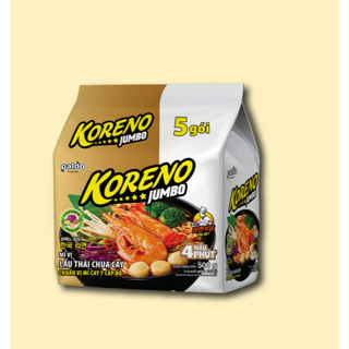 1 Thùng 40 Gói 8 Lốc Mì Koreno Jumbo Vị Lẫu Thái Chua Cay - Loại Sợi To - Hỗ Trợ Thanh Toán Bằng Pi
