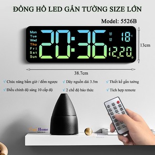  Đồng Hồ Điện Tử LED Treo Tường Để Bàn Kích Thước Lớn Decor Phòng Khách Phòng Làm Việc 