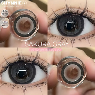 ♡(1 CẶP) Kính áp tròng - LENS xám SAKURA GRAY viền đen GIÃN TO hạn sử dụng 12 tháng - SHYNNIE LENS (Lens Huế)🐰