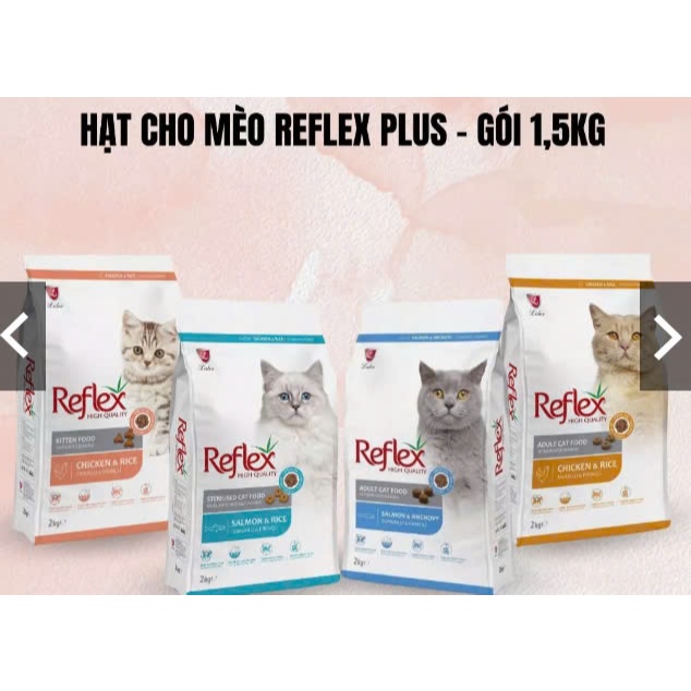 Hạt Reflex, Reflex Plus thức ăn mèo, Hạt cho mèo con và mèo lớn 2KG