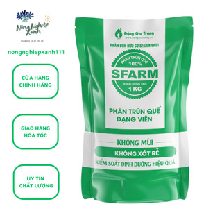  Phân trùn quế viên nén Sfarm túi 1kg chuyên dùng cho các loại cây trồng 