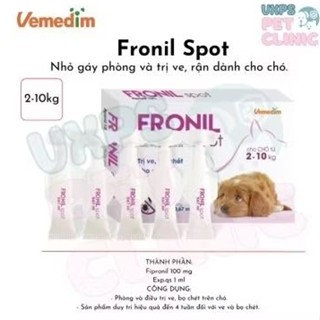 1 hộp 5 ống Thuốc nhỏ gáy trị ve rận FRONIL SPOT (dùng cho mọi loại chó) Ladiep 116