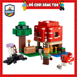 Xếp hình Minecraft Ngôi nhà nấm The Mushroom House - Đồ Chơi Lắp Ghép Sáng Tạo - ZIMO 91179 Ideas 21179