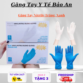 ( Hàng Loại 1 ) Găng tay y tế, bao tay không bột màu trắng siêu dai, khó rách chuyên dùng trong Spa, Thẩm mỹ viện
