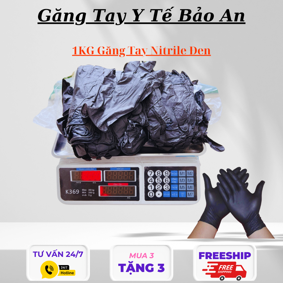 ( Xả Kho ) 1kg găng tay cao su y tế | găng tay đen không bột chuyên dùng spa, phun xăm thẩm mỹ ...