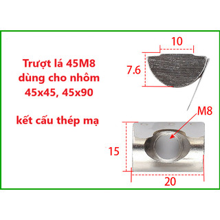 Combo 10 Con trượt lá đàn hồi Phụ kiện nhôm đinh hình