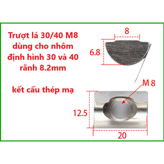Combo 10 Con trượt lá đàn hồi Phụ kiện nhôm đinh hình
