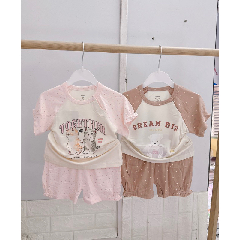 Bộ cộc tay Mompa chất cotton cho bé