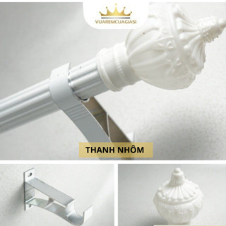  thanh treo rèm khoan tường đủ đầu bát và phụ kiện thanh nhôm 28mm và thanh thép 32mm dùng cho cửa sổ chính vuaremgiasi 