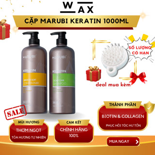  Cặp dầu gội dầu xả MARUBI keratin collagen 1000ML dành cho cả nam và nữ dưỡng mềm mượt tóc 