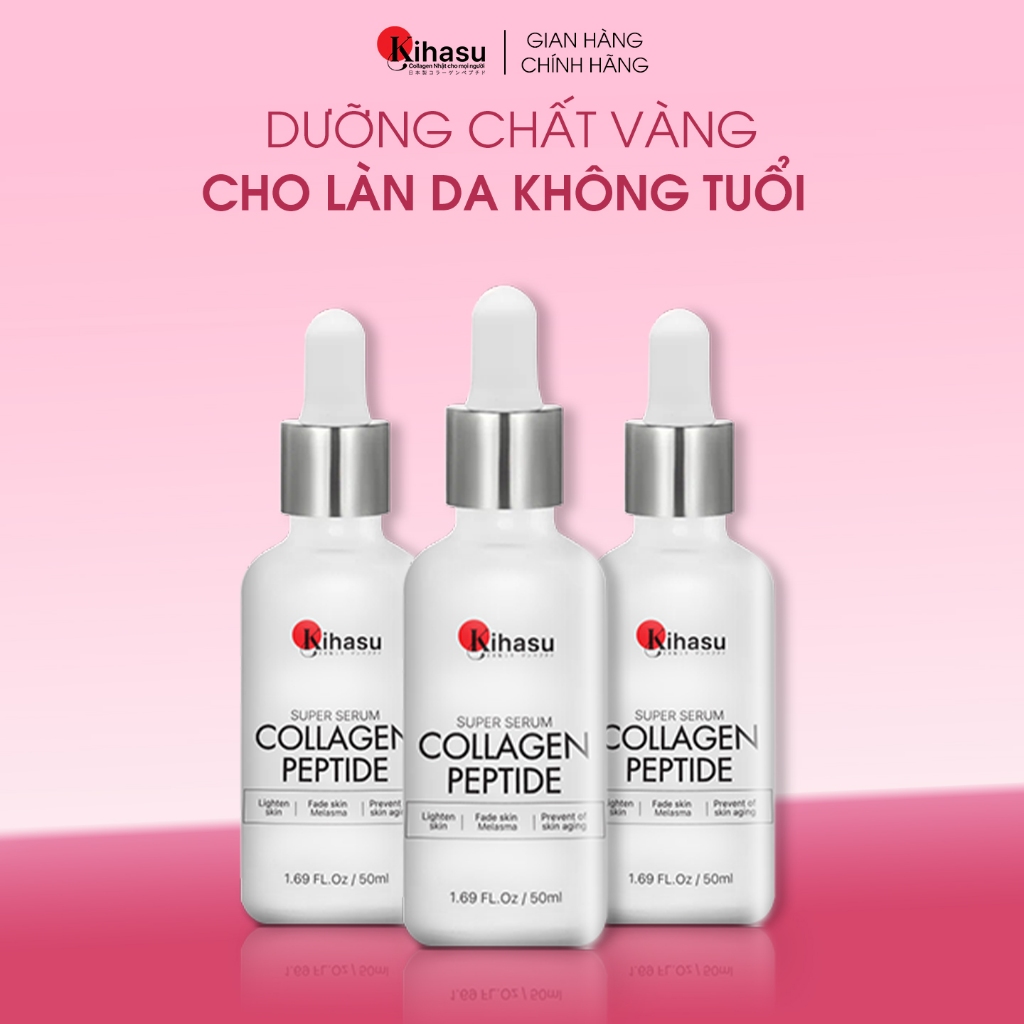 Combo 3 Serum KIHASU Collagen Hỗ Trợ Giảm Mụn, Làm Đều Màu Da 50ML