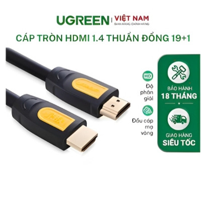 Dây cáp HDMI 1.4 thuần đồng 19+1 hỗ trợ 2Kx4K 3D 1-8m UGREEN HD101 cáp dạng dẹt và tròn