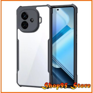 Ốp lưng chống sốc viền đen cho Vivo Iqoo Z9 6.78 Z9 Turbo plus bảo vệ lưng trong suốt
