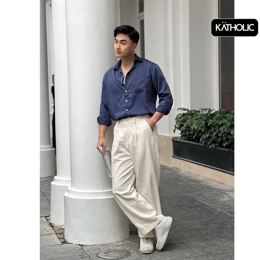Áo Sơ Mi Kẻ Sọc Tay Dài Nam Nữ Summer Vibes Local Brand KATHOLIC Form Rộng Oversize KAT030 | BigBuy360 - bigbuy360.vn