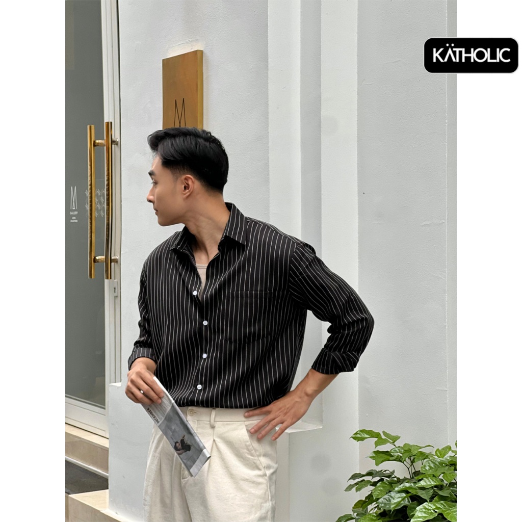 Áo Sơ Mi Kẻ Sọc Tay Dài Nam Nữ Summer Vibes Local Brand KATHOLIC Form Rộng Oversize KAT030 | BigBuy360 - bigbuy360.vn