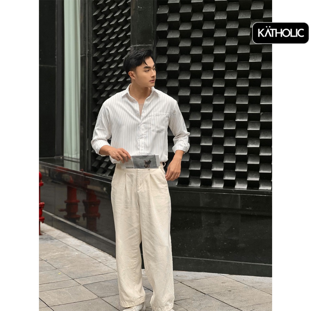 Áo Sơ Mi Kẻ Sọc Tay Dài Nam Nữ Summer Vibes Local Brand KATHOLIC Form Rộng Oversize KAT030 | BigBuy360 - bigbuy360.vn