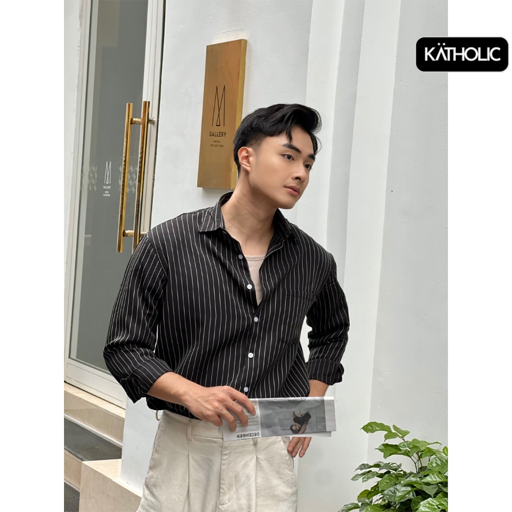 Áo Sơ Mi Kẻ Sọc Tay Dài Nam Nữ Summer Vibes Local Brand KATHOLIC Form Rộng Oversize KAT030 | BigBuy360 - bigbuy360.vn