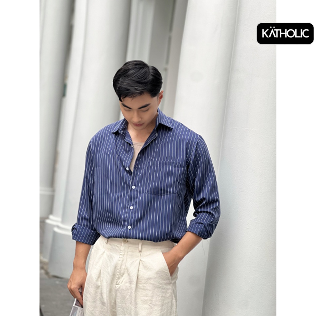 Áo Sơ Mi Kẻ Sọc Tay Dài Nam Nữ Summer Vibes Local Brand KATHOLIC Form Rộng Oversize KAT030 | BigBuy360 - bigbuy360.vn