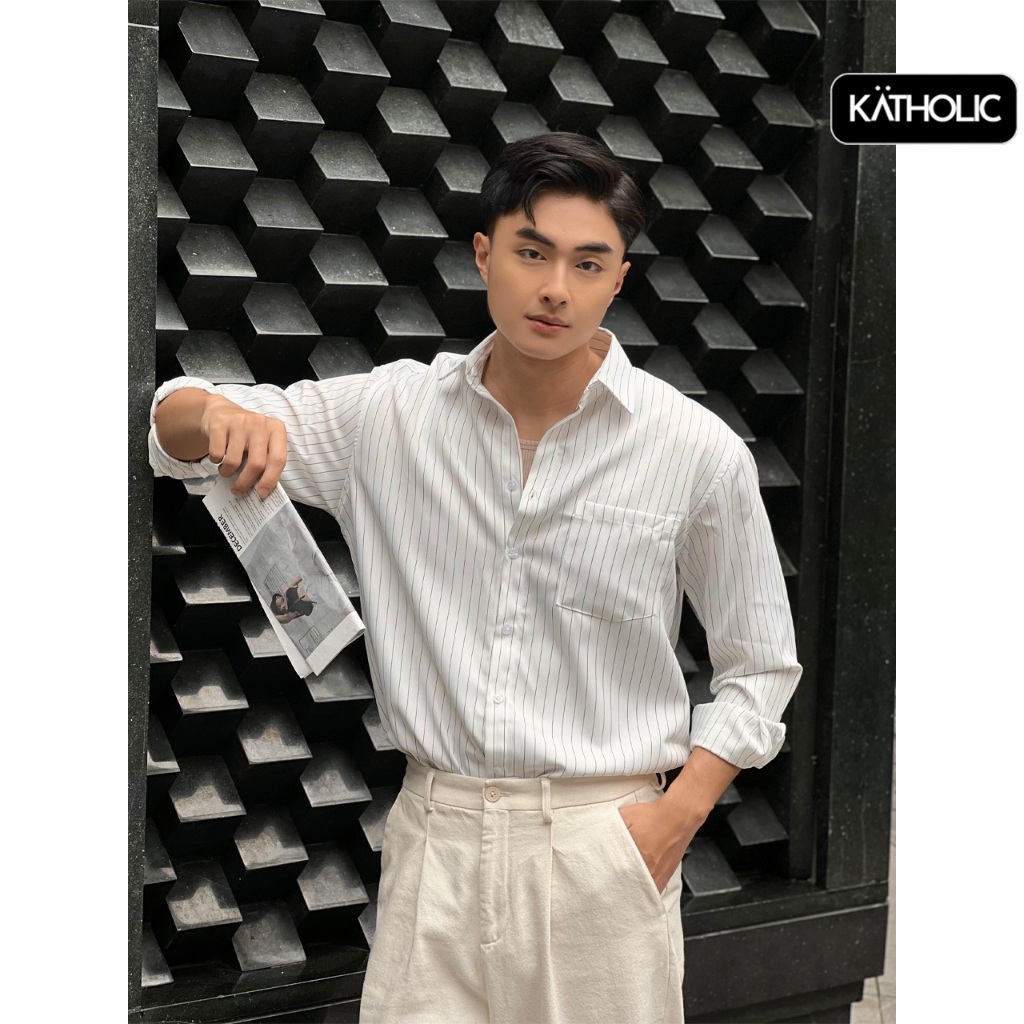 Áo Sơ Mi Kẻ Sọc Tay Dài Nam Nữ Summer Vibes Local Brand KATHOLIC Form Rộng Oversize KAT030 | BigBuy360 - bigbuy360.vn