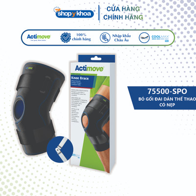 Bó Gối Thể Thao Đai Dán Actimove, Nẹp 2 Bên, COOLMAX AIR, Màu Đen [75500-SPO] - Nhập Khẩu Châu Âu (1 Cái)