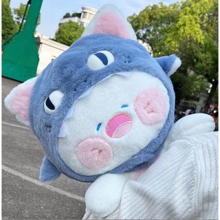 Gấu Bông Mèo DuDu Đội Nón Cá Có Thể Tháo Rời Thú Bông Mèo Cá Mập Đáng Yêu