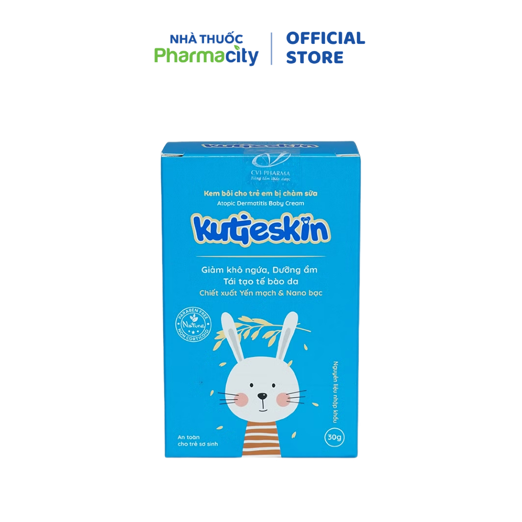 Kem bôi cho trẻ em bị chàm sữa Kutieskin Atopic Dermatitis Baby Cream (Tuýp 30g)
