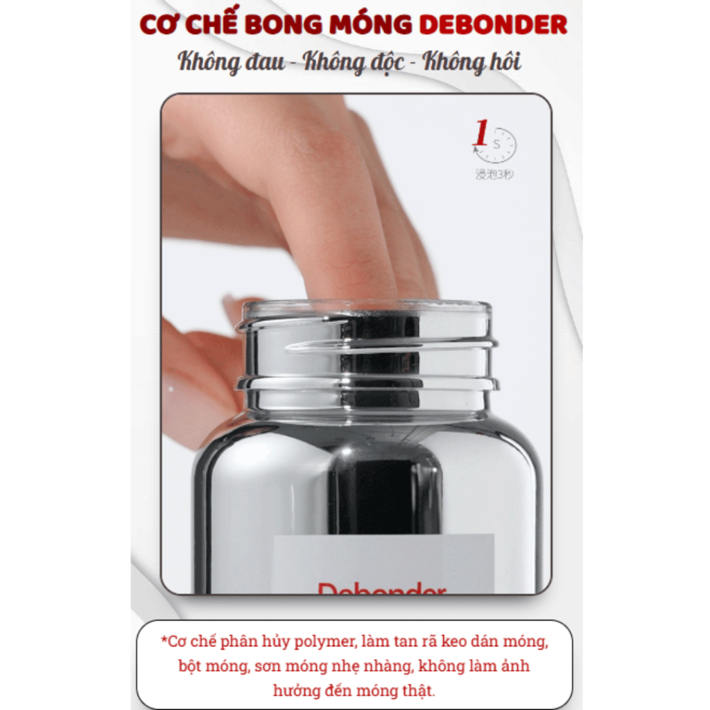 Gel tháo móng tự động Debonder - Tháo móng không đau không trầy xước chỉ sau vài giây thoa gel, đến từ Hàn Quốc - QUINN