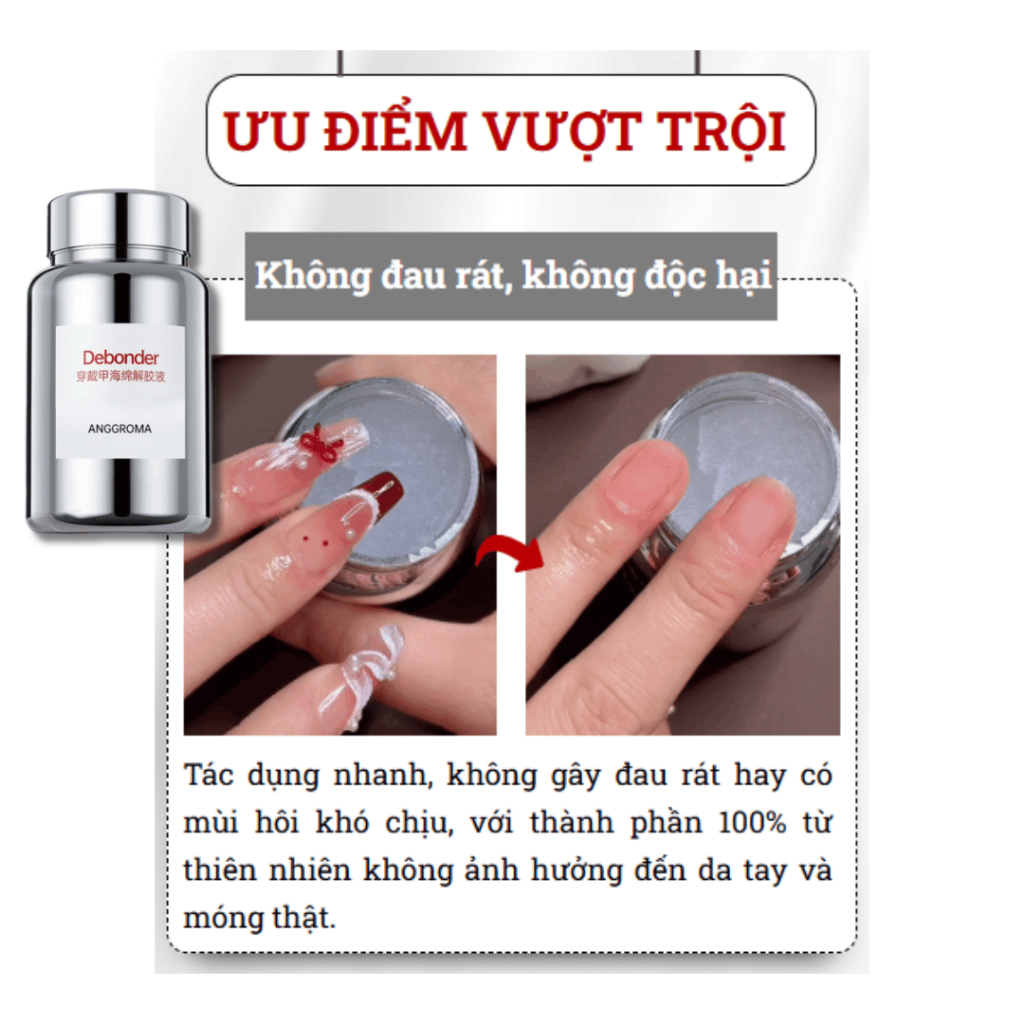 Gel tháo móng tự động Debonder - Tháo móng không đau không trầy xước chỉ sau vài giây thoa gel, đến từ Hàn Quốc - QUINN