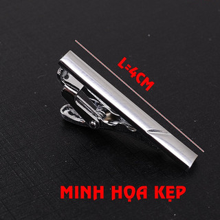 Kẹp cà vạt nam bản nhỏ ( 4cm) - Dành cho cavat bản nhỏ, tặng kèm hộp