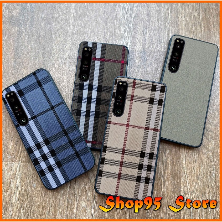 Ốp da kẻ sọc cho Sony Xperia 1 mark 3 Xperia 5 mark 2 Xperia 5 mark 3 chống sốc bảo vệ camera