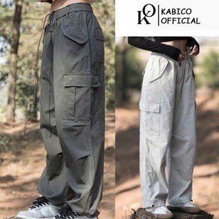 Quần kaki dáng rộng unisex, quần cạp chun túi hộp mặc được 2 kiểu phong cách Hàn Quốc_A3