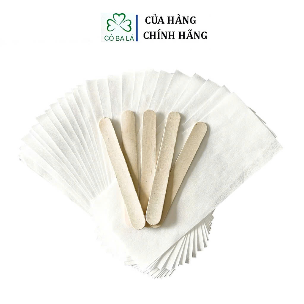 Combo Giấy Wax Chuyên Dụng  Và 5 Que Wax - Bộ Combo Dụng Cụ Hỗ Trợ Wax Hiệu Quả