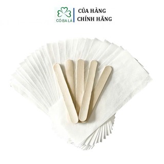 Combo Giấy Wax Chuyên Dụng  Và 5 Que Wax - Bộ Combo Dụng Cụ Hỗ Trợ Wax Hiệu Quả