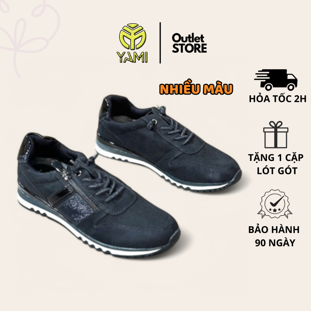 Giày Thể Thao Nữ Cổ Thấp, Giày Sneaker Nữ Cao Cấp Buộc Dây Phối Khóa Zip Đế Độn, Giày Xuất Xịn YAMI 