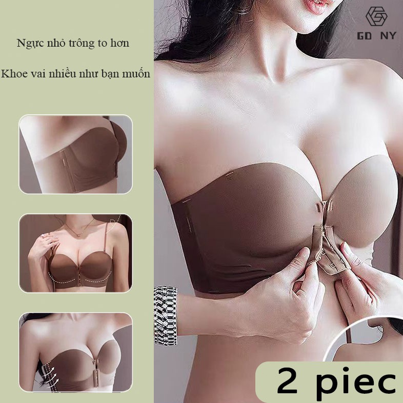 Áo ngực hở trước không gọng, đệm dày, nâng ngực siêu tốc, định hình khe ngực, mặc với váy, che mỡ thừa, có dây áo An 946