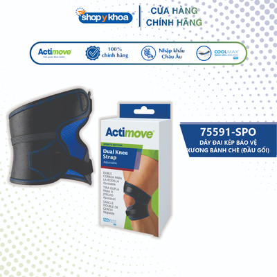 Dây Đai Kép Bảo Vệ Xương Bánh Chè Đầu Gối Actimove, Màu Đen [75591-SPO] - Nhập Khẩu Châu Âu (1 Cái)