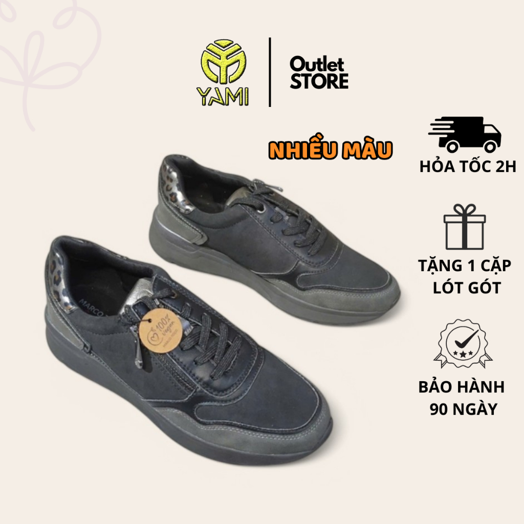 Giày Thể Thao Nữ Cổ Thấp, Giày Sneaker Nữ Cao Cấp Buộc Dây Phối Khóa Zip Đế Độn, Giày Xuất Xịn YAMI 