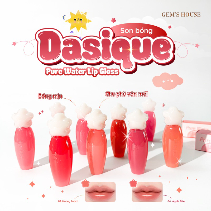 Son bóng Dasique Pure Water Lip Gloss 16 màu